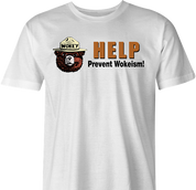 funny anti woke wokey the bear men's white t-shirt