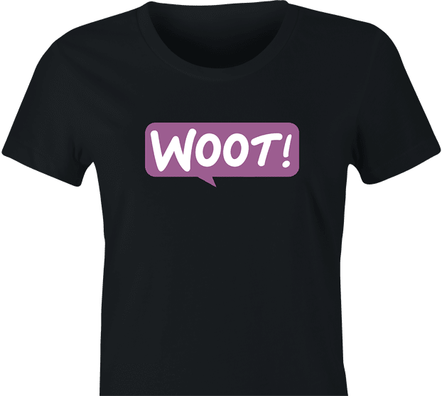 funny W00T W00T! Woot Commerce Parody women's black