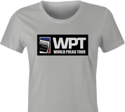 funny polka poker t-shirt - world polka tour women's ash t-shirt 