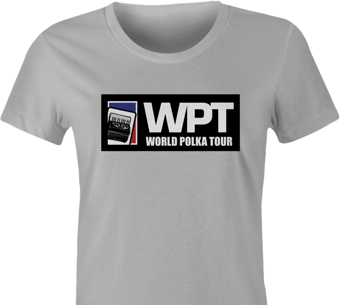 funny polka poker t-shirt - world polka tour women's ash t-shirt 