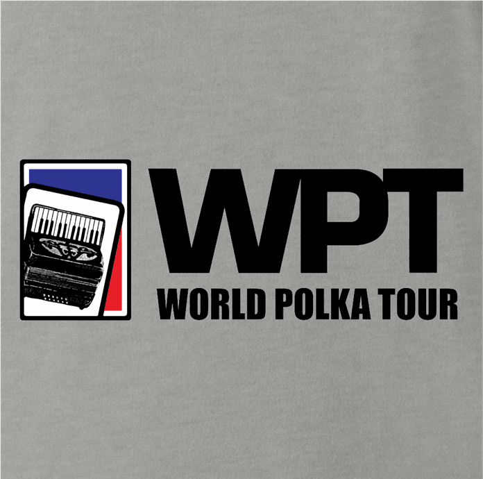 funny polka poker t-shirt - world polka tour ash grey t-shirt