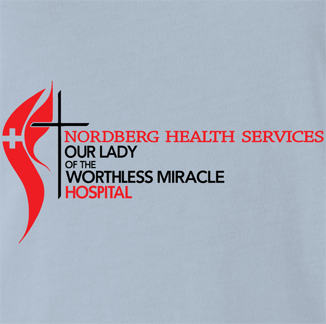 funny naked gun nordberg worthless miracle light blue tee