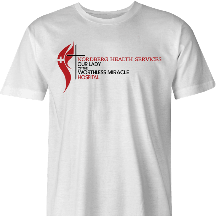 funny naked gun nordberg worthless miracle men's white t-shirt 