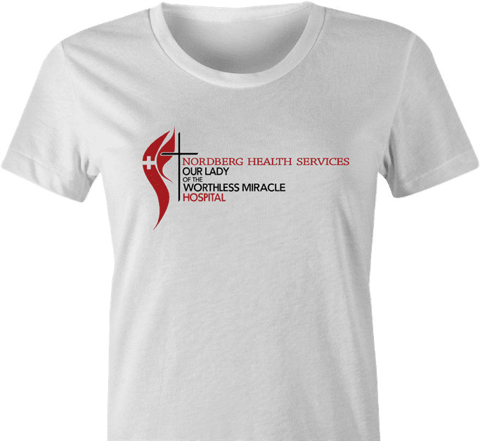 funny naked gun nordberg worthless miracle women's white t-shirt 