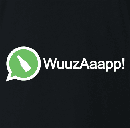funny Wassup budweiser whatsapp parody black t-shirt