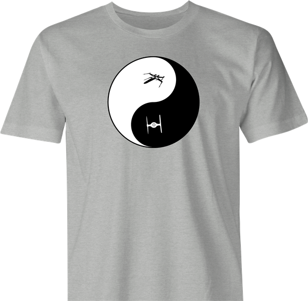 yin and yang star wars t-shirt men's grey 