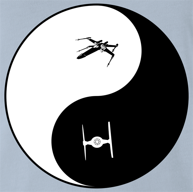 yin and yang star wars t-shirt men's light blue