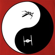 yin and yang star wars t-shirt men's red