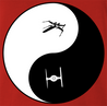 yin and yang star wars t-shirt men's red
