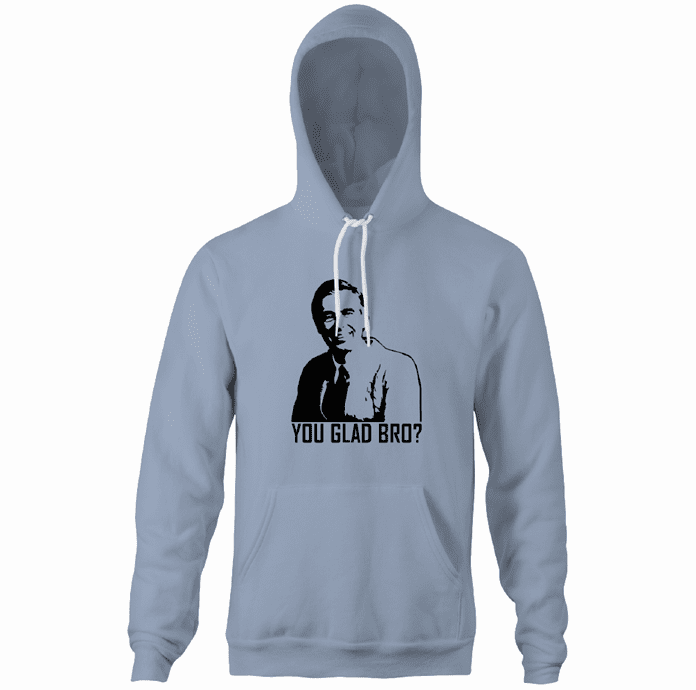 you glad bro mr rogers neighborhood light blue hoodie