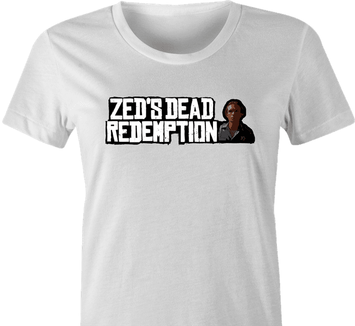 Funny Red Dead Redemption Zed from Pulp Fiction  parody t-shirt white women's