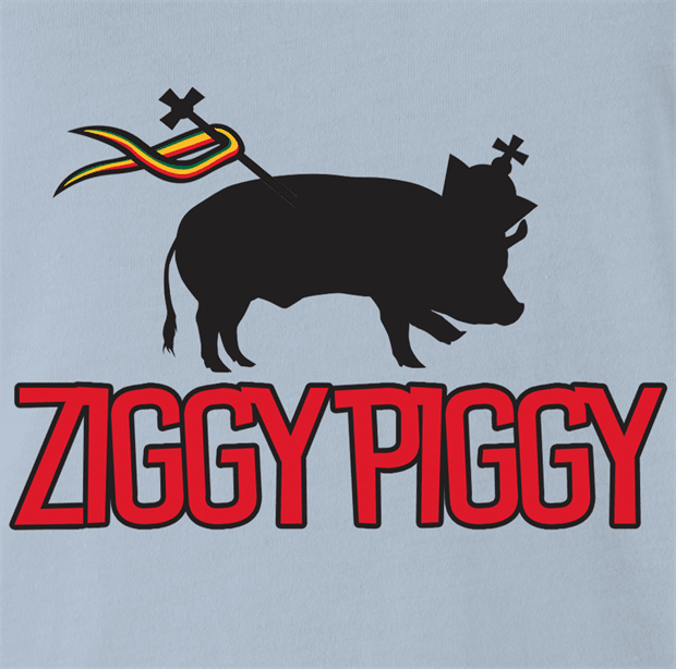 Funny Ziggy Marley - Ziggy Piggy Supermarket Reggae Mashup Light Blue T-Shirt