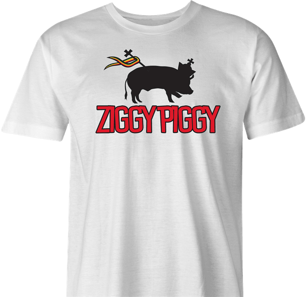 Funny Ziggy Marley - Ziggy Piggy Supermarket Reggae Mashup White Men's T-Shirt