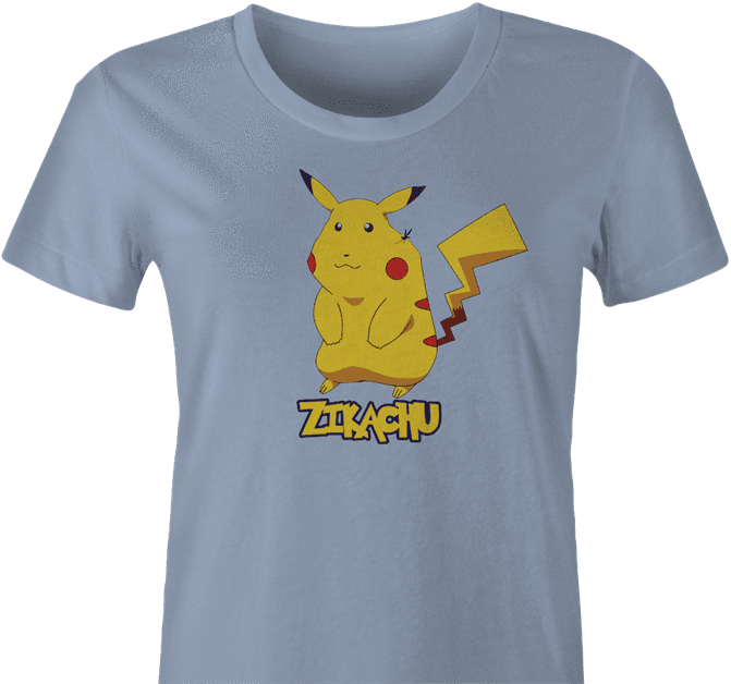 pikachu zika zikachu pokemon women's light blue t-shirt