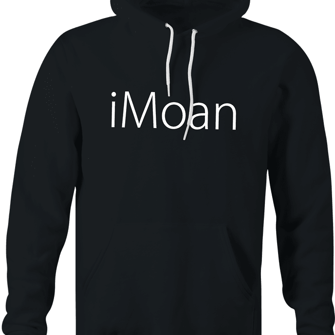 Funny iPhone Logo Mashup T-Shirt | The iMoan Parody Black Hoodie