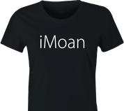 Funny iPhone Logo Mashup T-Shirt | The iMoan Parody Women's Black