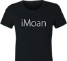Funny iPhone Logo Mashup T-Shirt | The iMoan Parody Women's Black