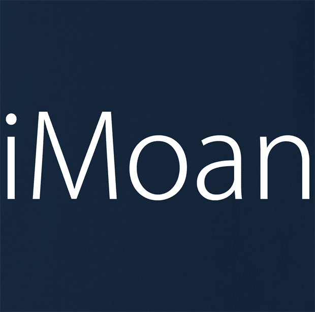 Funny iPhone Logo Mashup T-Shirt | The iMoan Parody Navy T-Shirt